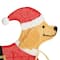 Glitzhome® 90.5"L Lighted Christmas 2D Fabric Dog with Santa Sleigh Outdoor Decor